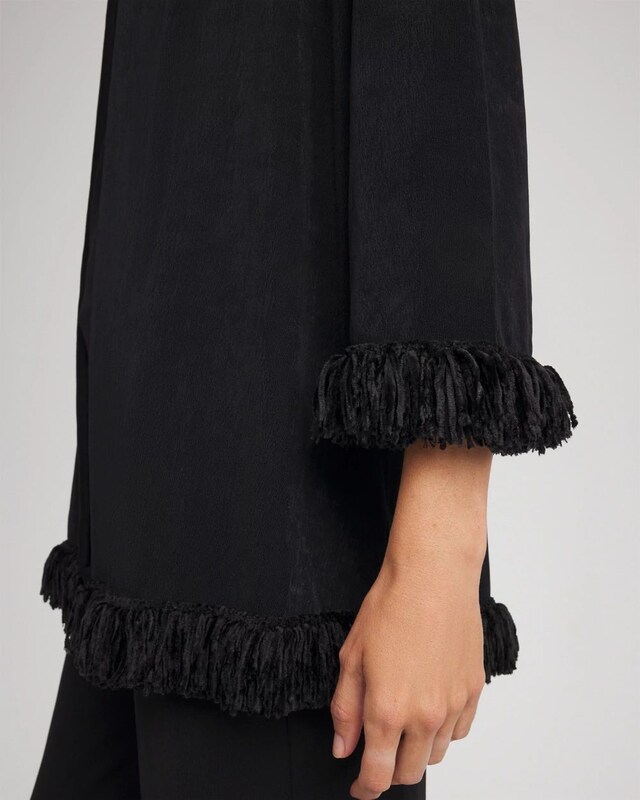 Travelers Collection Fringe Hem Jacket - image 4